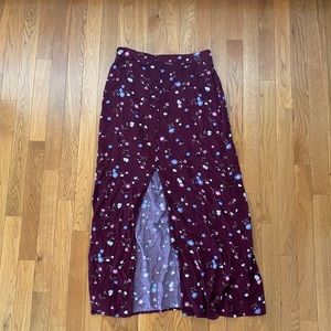 Button Detail, Front Slit Skirt